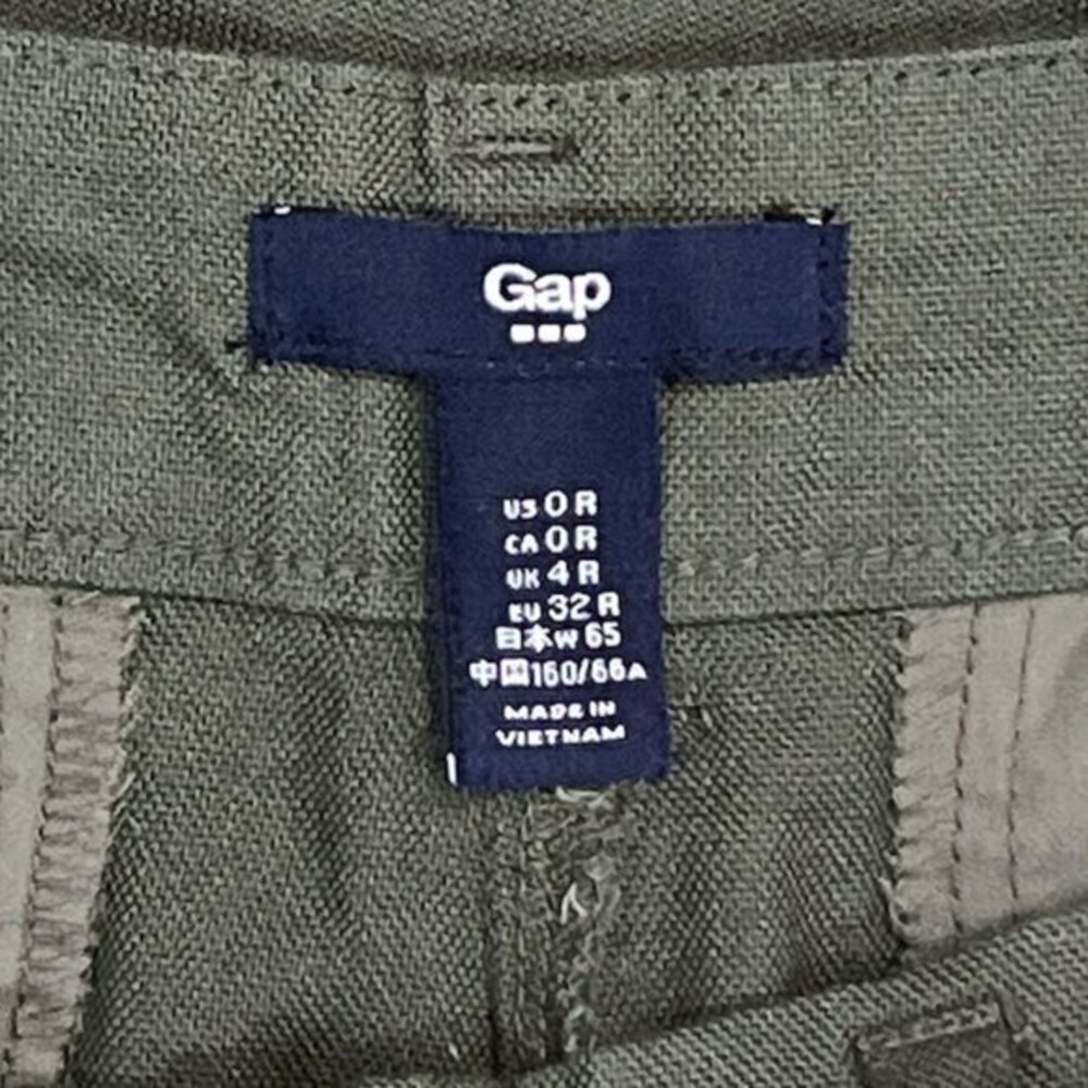 NEW Gap Womens Size 0R Wide Leg Belted Capri Pants Olive Green‎ 100% Cotton - Picture 8 of 10